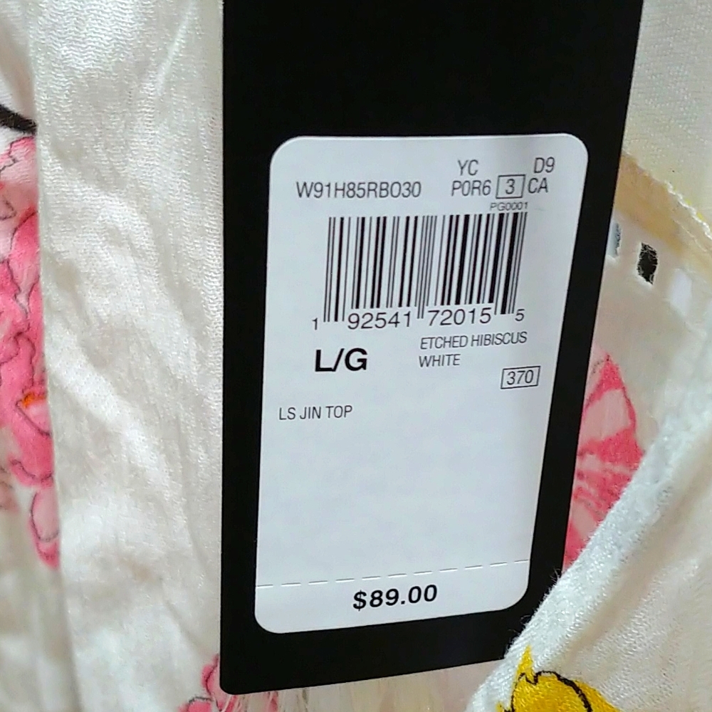 Guess Blouse Jin Etched Hibiscus Large - Picture 7 of 7
